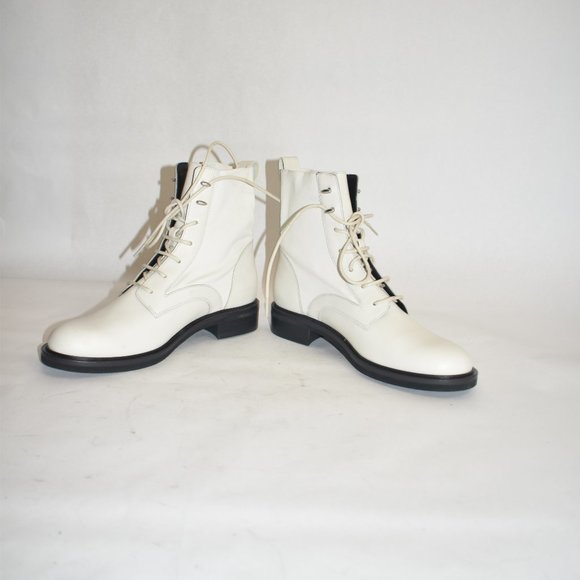 $550 RAG & BONE Slayton Combat Boot EDGY LEATHER ANTIQUE WHITE 38.5 (D11) - Picture 7 of 12